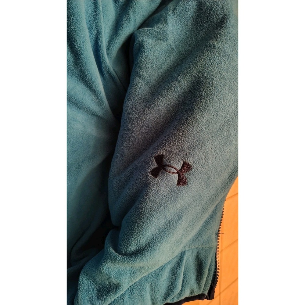 UNDER ARMOUR Boys Winter Jacket Reversible Blue Fleece Storm - Picture 4 of 7